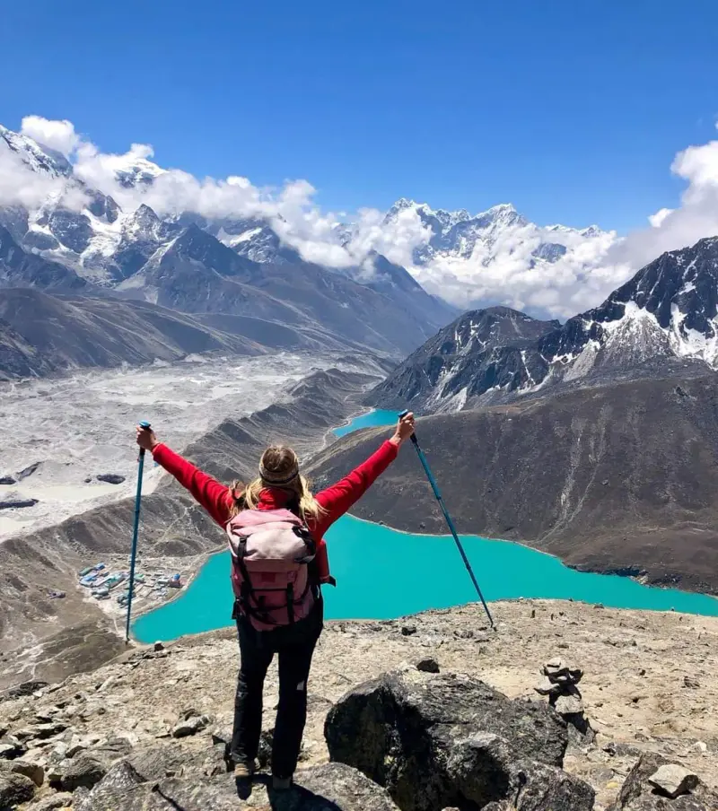 Trekkers on the Gokyo trail